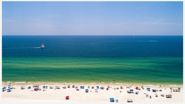 Arial view of Gulf Shores Beach