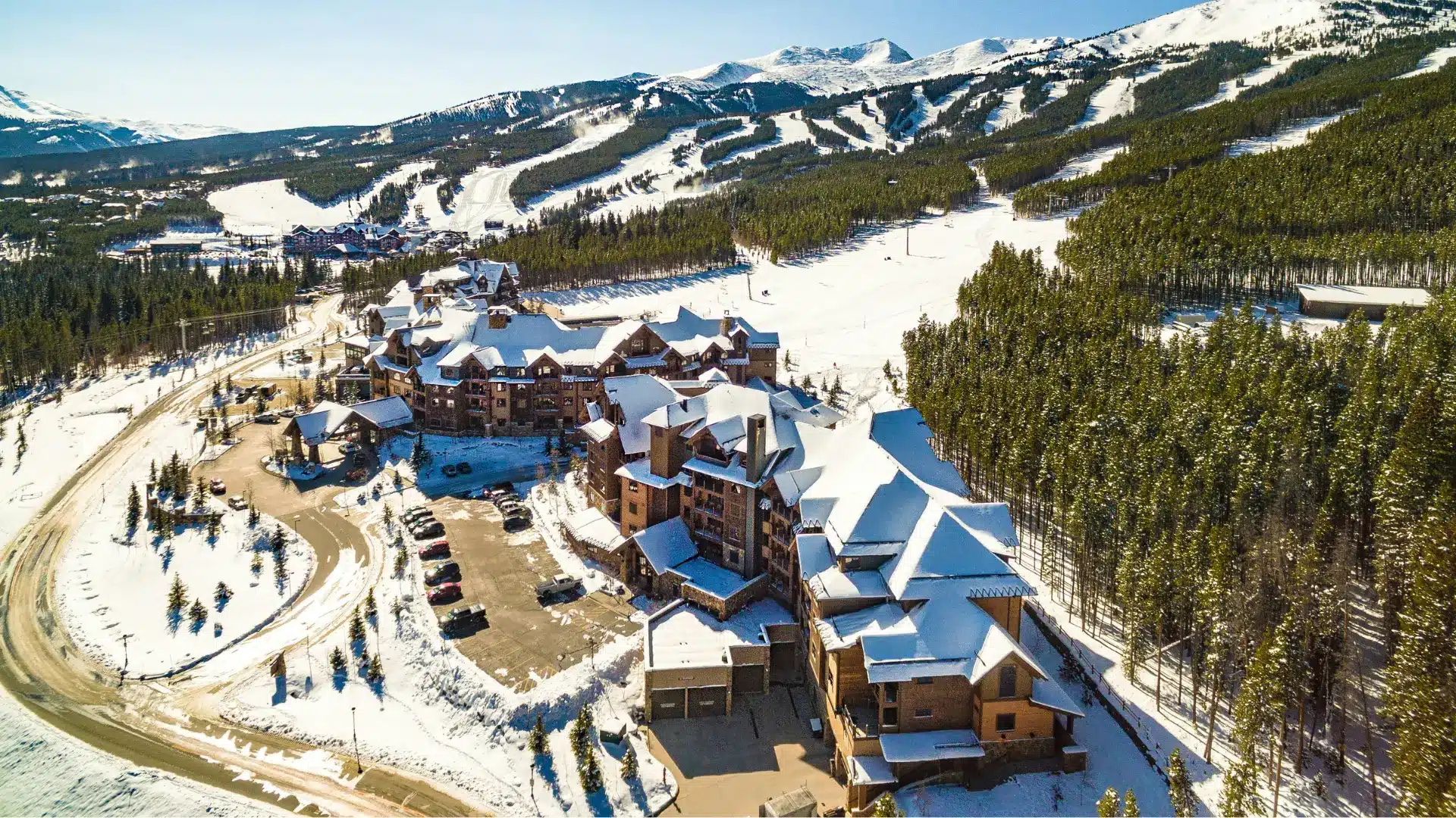 Drone view of a Breckenridge Mountain Resort