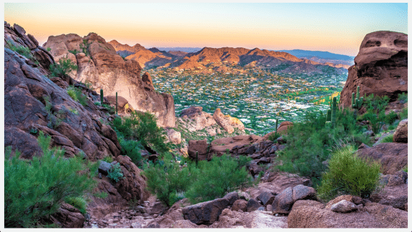 Landscape view of Camelback mountain in Phoenix