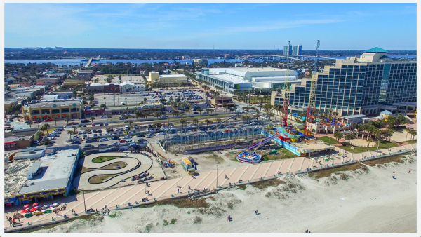 Picture of Fort Walton Beach attractions from sky view