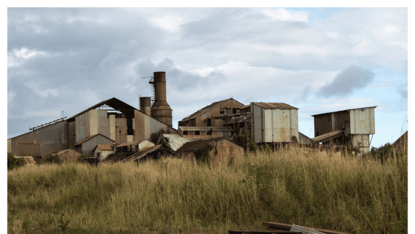 Close view of old deserted Mill in Old Town Koloa