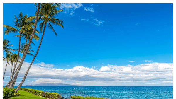 View from the coastline of Kihei