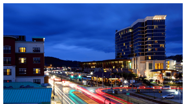 View of downtown Branson MO at night