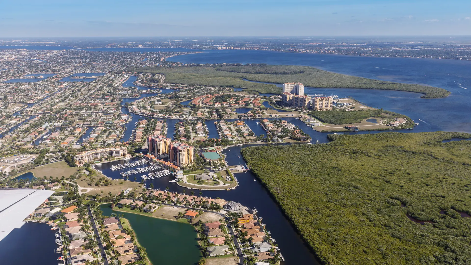 Aerial view of Cape Coral, FL