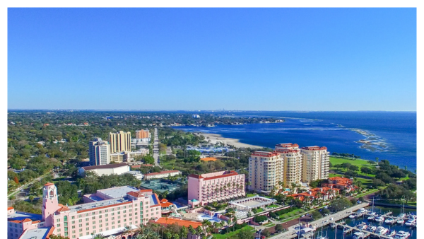 Aerial view of St. Petersburg, FL