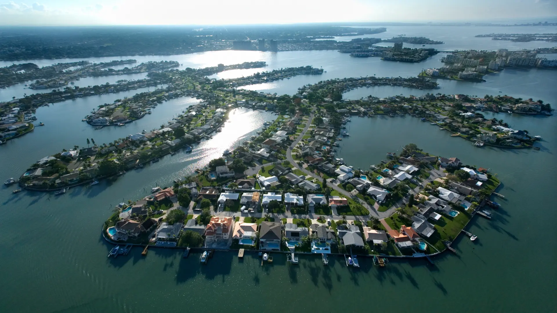 Aerial view of Treasure Island from the Gulf