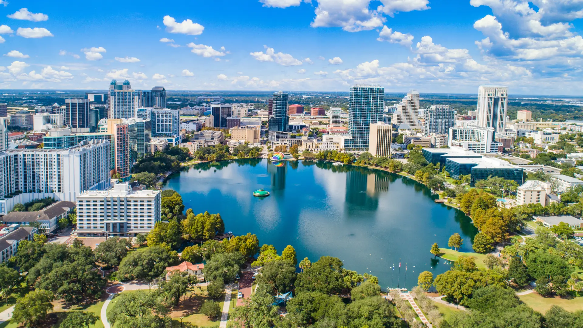 Aerial view of downtown Orlando, Florida