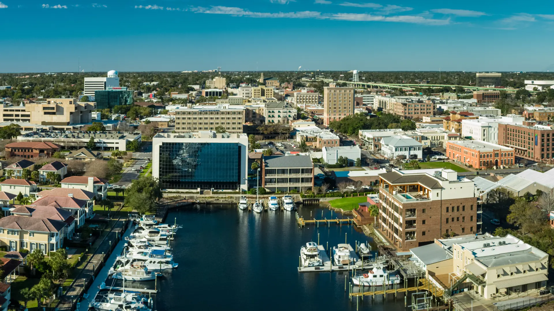 Drone view of Pensacola, FL