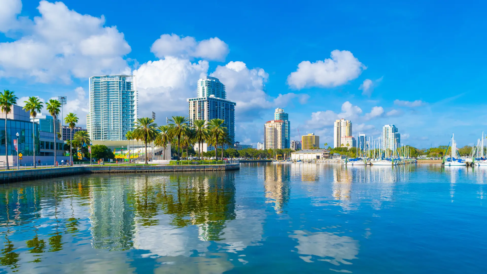 View of the St. Petersburg skyline and harbor