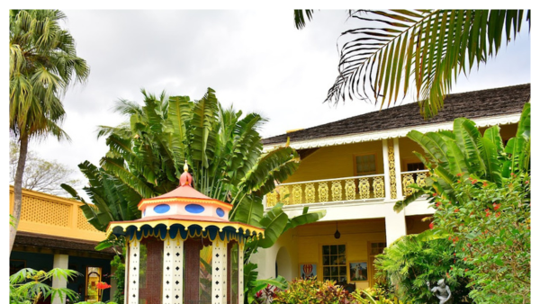 View of a Bonnet House garden structure in Fort Lauderdale