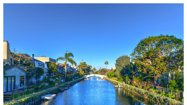 View of the Venice Canals in LA