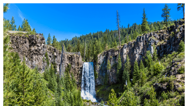 View of Tumalo Falls in Bend, Oregon