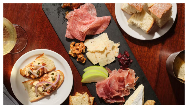 View of a food spread at the Majestic Grille in Memphis