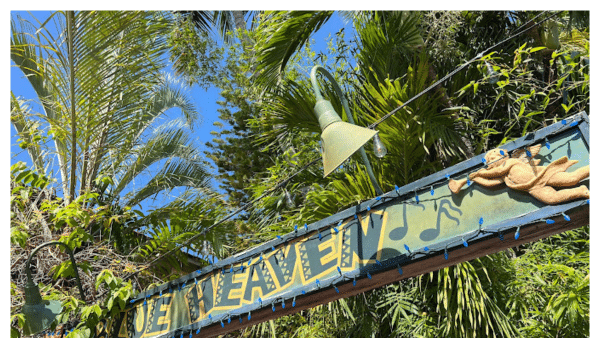 View of the exterior sign at Blue Heaven in Key West