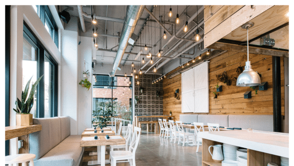 View of the inside dining room at Mama Bird in Portland