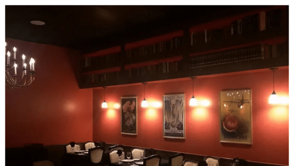 View of the interior dining area at the Library Restaurant in Myrtle Beach