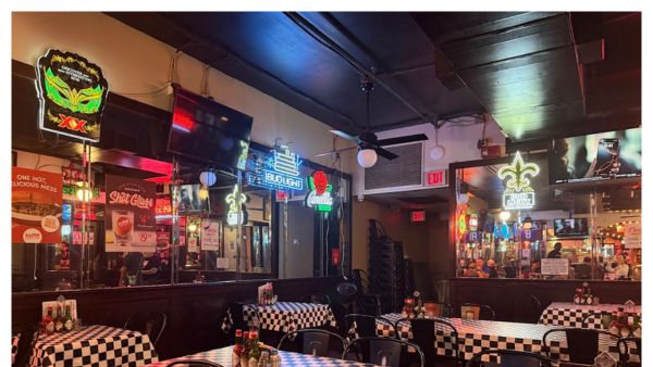 View of the interior of Acme Oyster House in NOLA