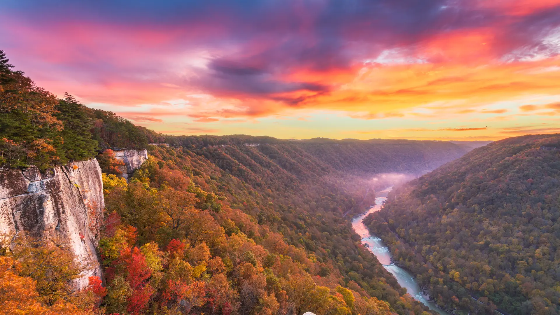 Beautiful view of the New River Gorge in West Virginia