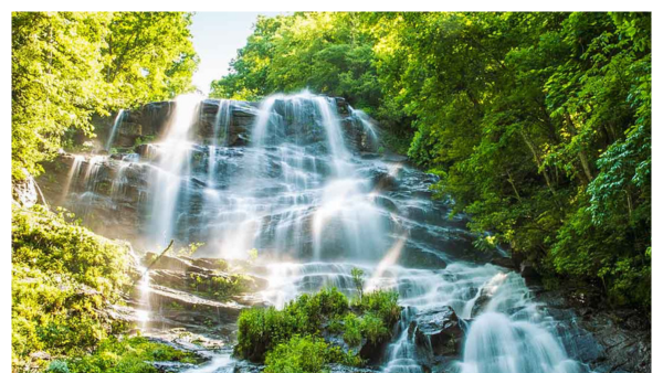 View of Amicalola Falls, Georgia's tallest waterfall