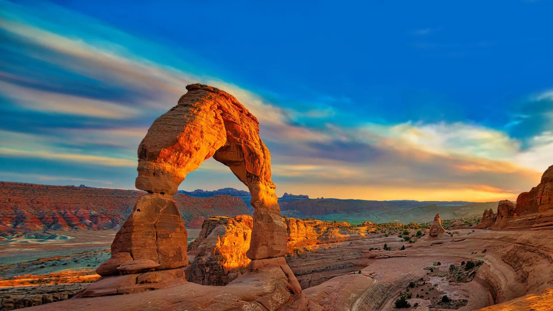 View of Arches National Park in Moab, Utah