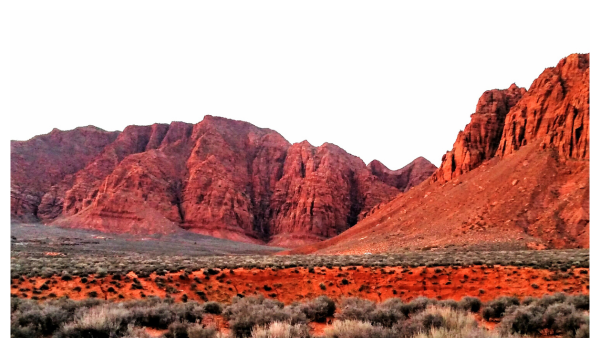 View of Red Mountain near St. George in Utah