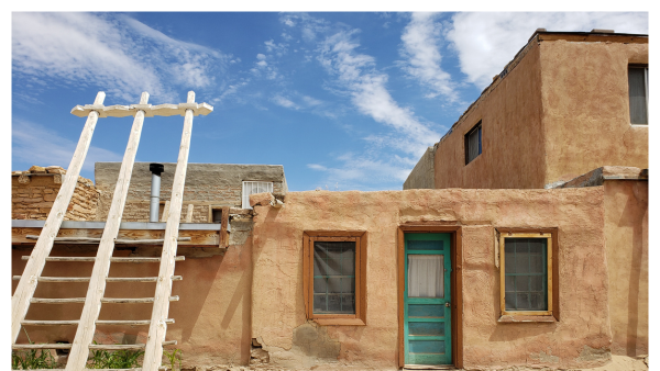 View of a classic Albuquerque adobe style home