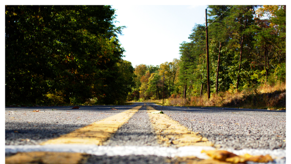 View of a country road in Blue Ridge Georgia