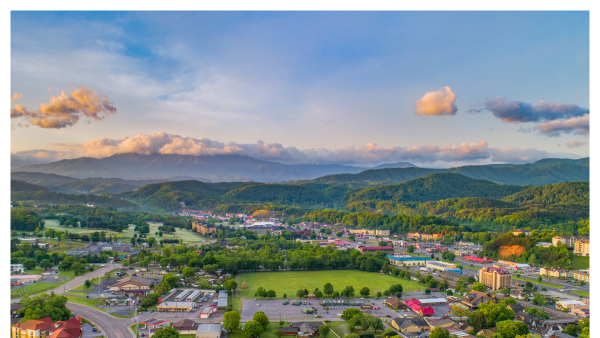 View of of the Pigeon Forge downtown area