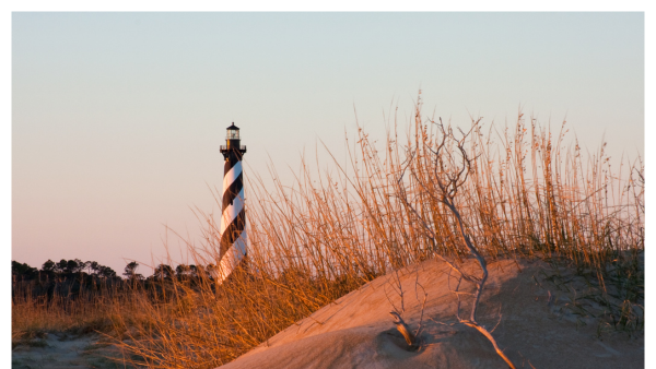 View of the Cape Hatteras Lighthouse in the Outer Banks