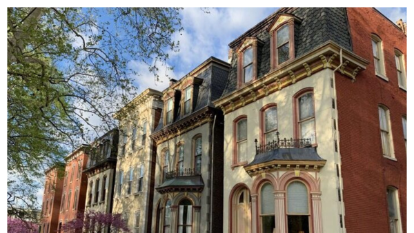 View of the Lafayette Square homes in St. Louis