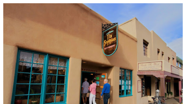 View of the exterior facade of Tia Sophia’s in New Mexico