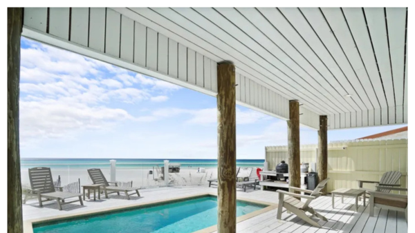 View of a vacation rental back pool deck in Panama City Beach on whimstay.com