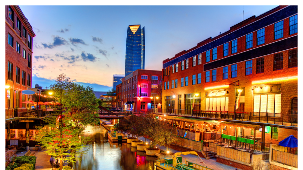 View of the Bricktown Canal in downtown Oklahoma City