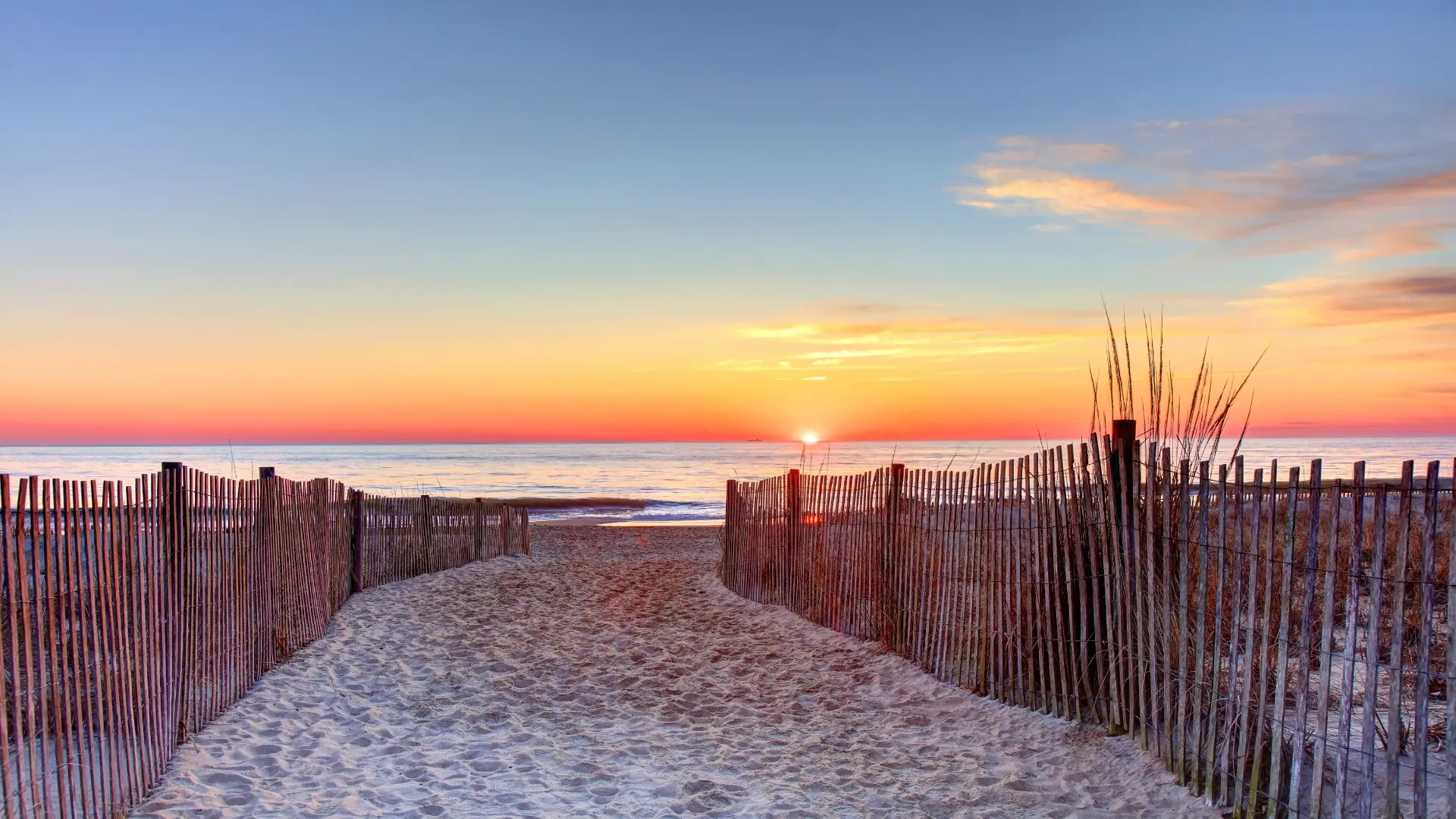 View of the sunrise in Rehoboth Beach, Delaware